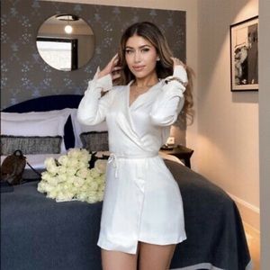 ZARA Satin effect wrap blazer dress GORGEOUS